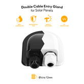 Passe-cable double entree pour application marine cable solaire mc4 disponible en noir ou blanc. Baywatt